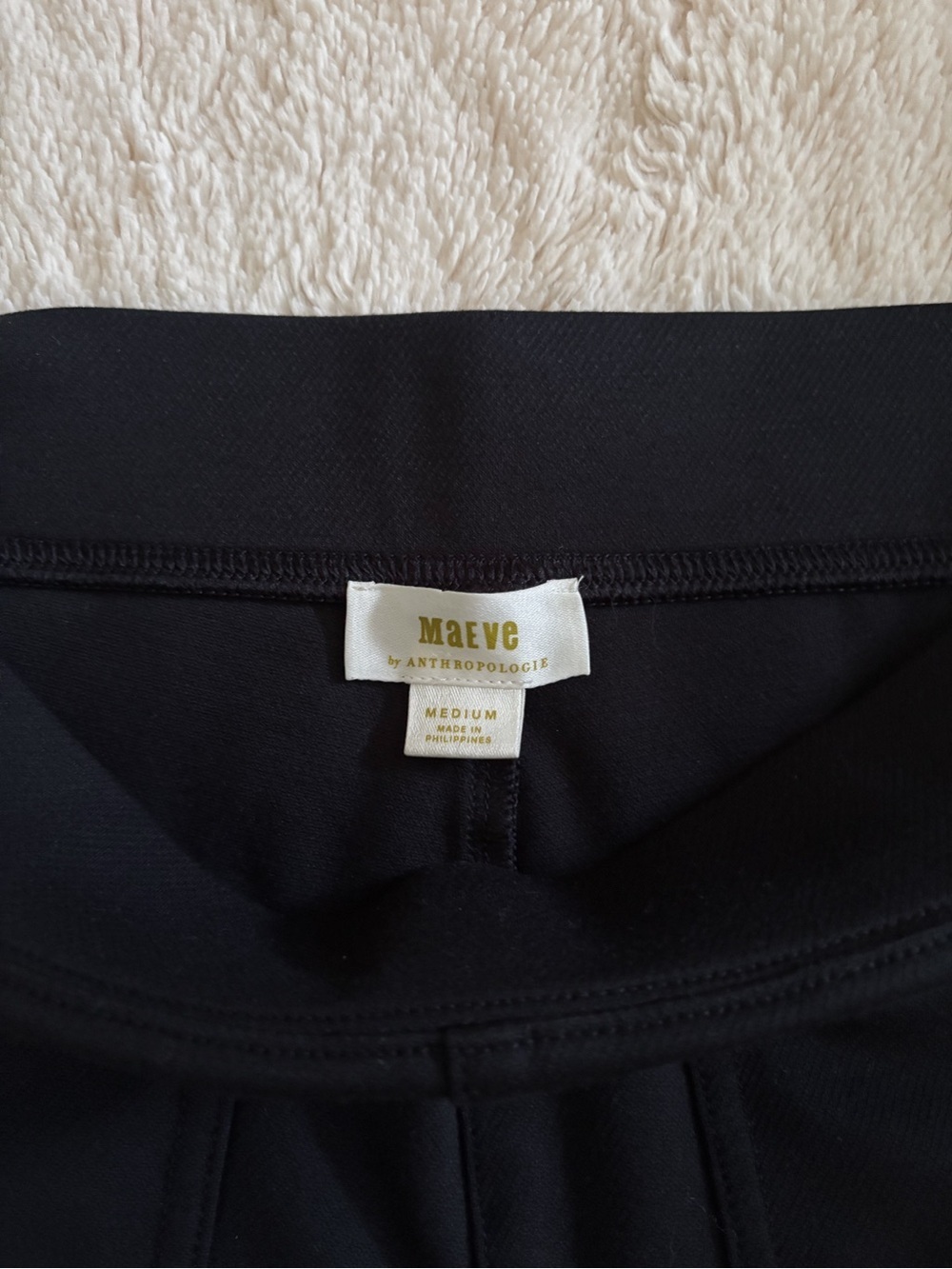 Maeve Anthropologie Eve Flare Ponte Pants Black Pull-On Pockets Medium - Picture 4 of 6
